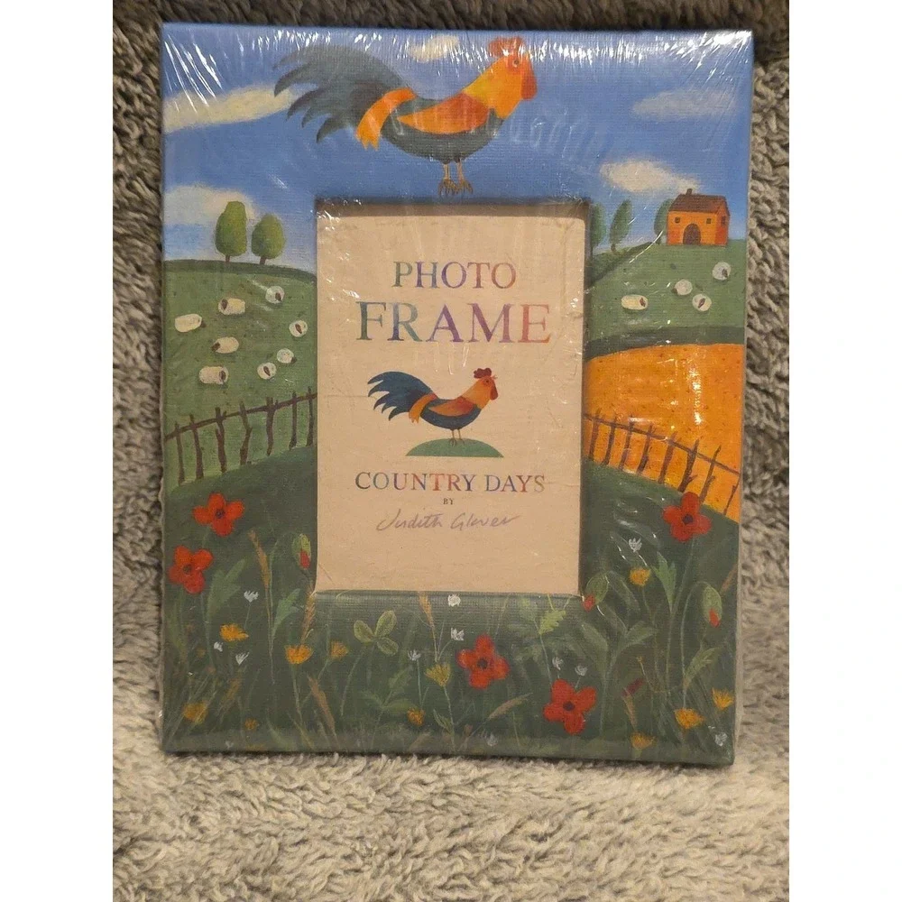 Country Days Photo Frame Rooster Farmhouse Judith Glover Decor 4.5 X 5.5‎ in